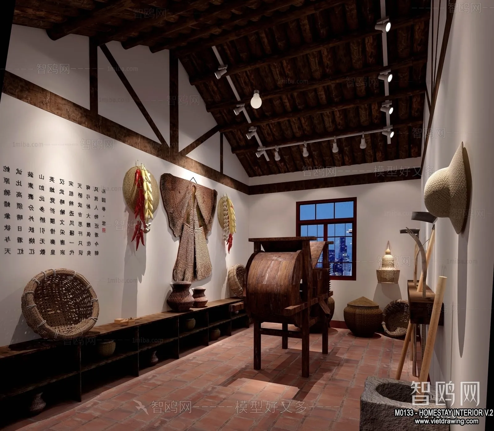 Homestay 3D Interior Scene - 3D Models - 221