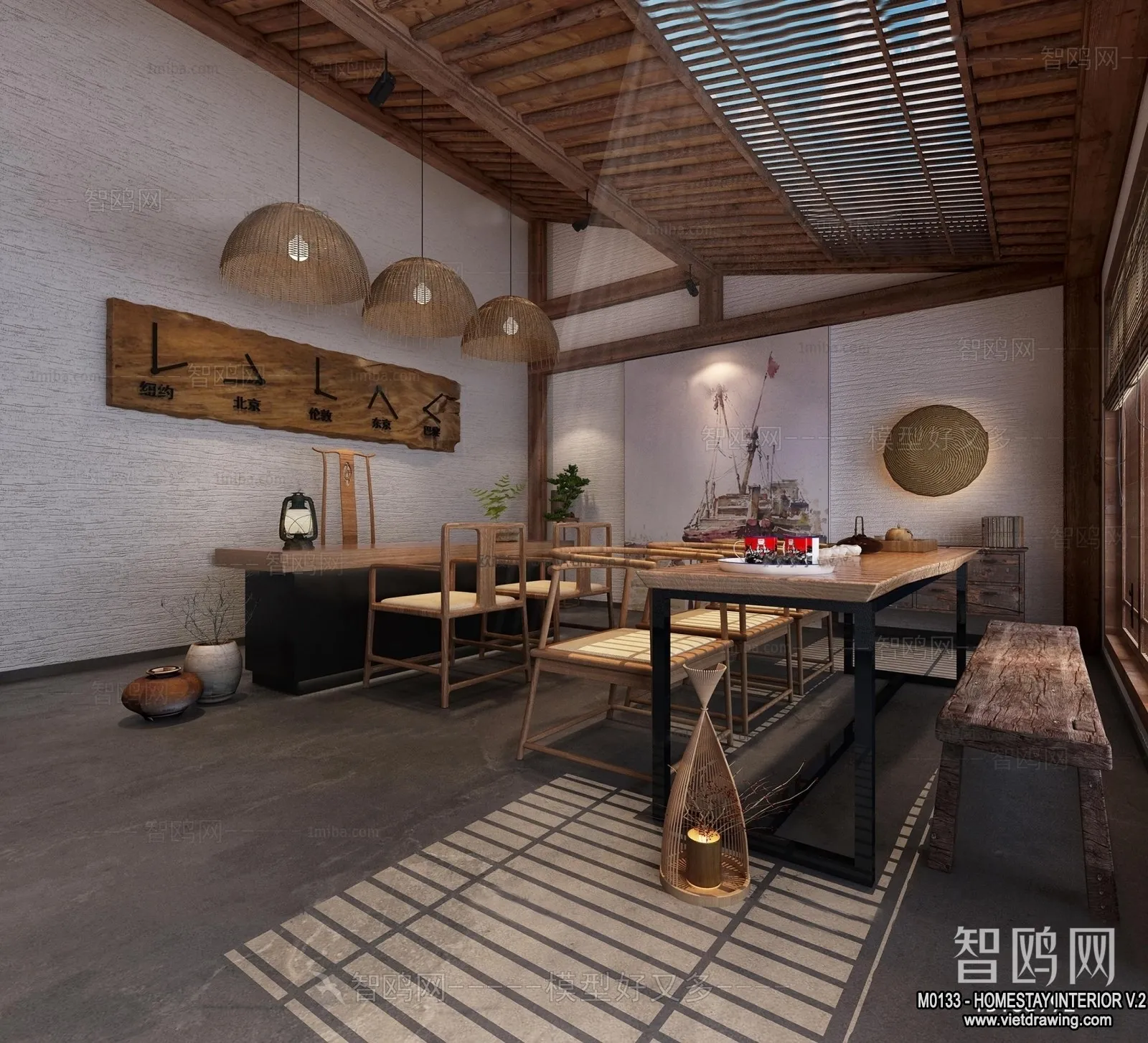 Homestay 3D Interior Scene - 3D Models - 222
