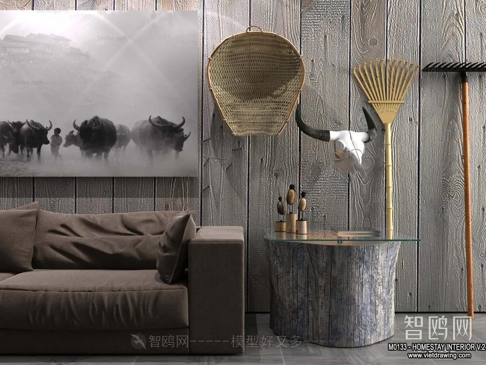 Homestay 3D Interior Scene - 3D Models - 224