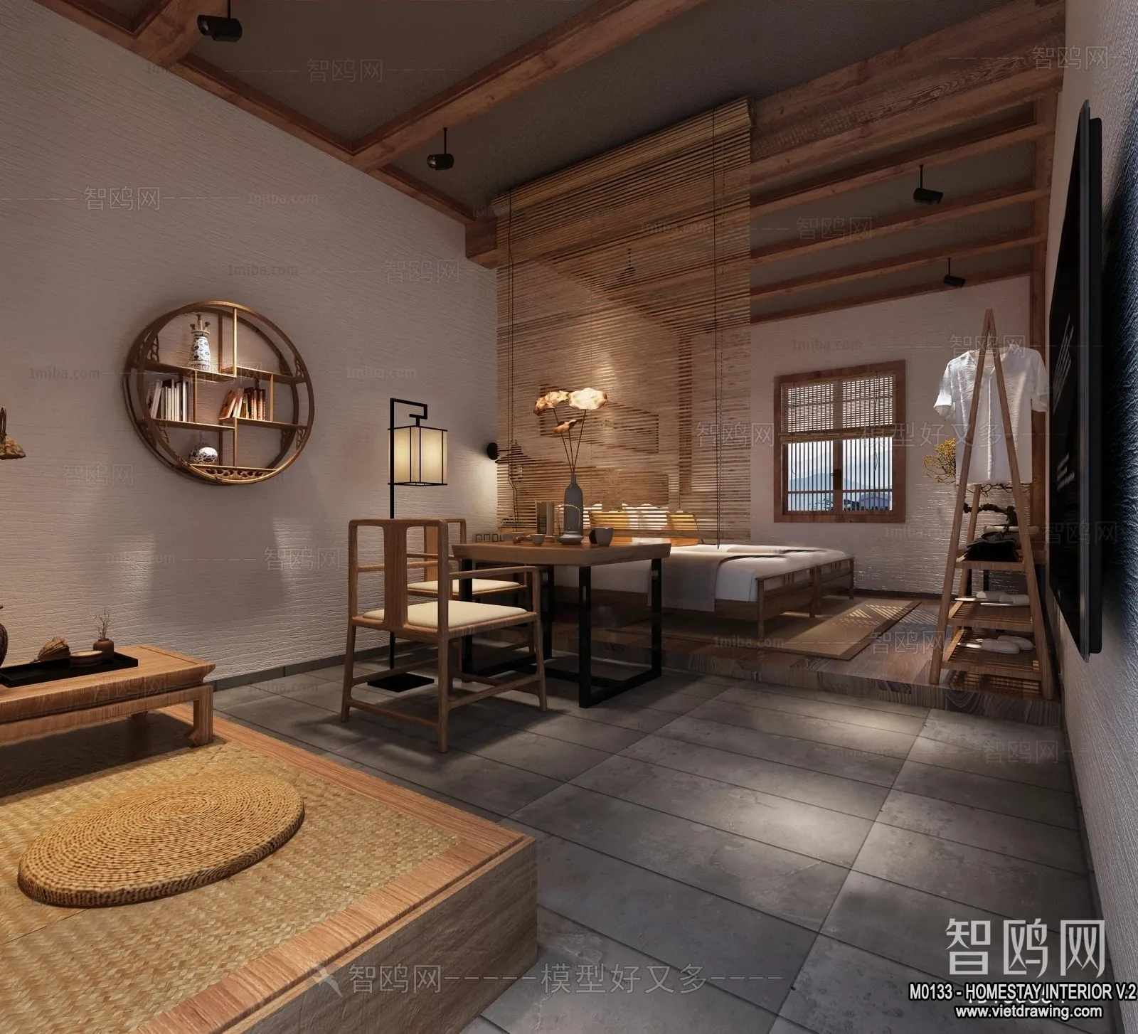 Homestay 3D Interior Scene - 3D Models - 229