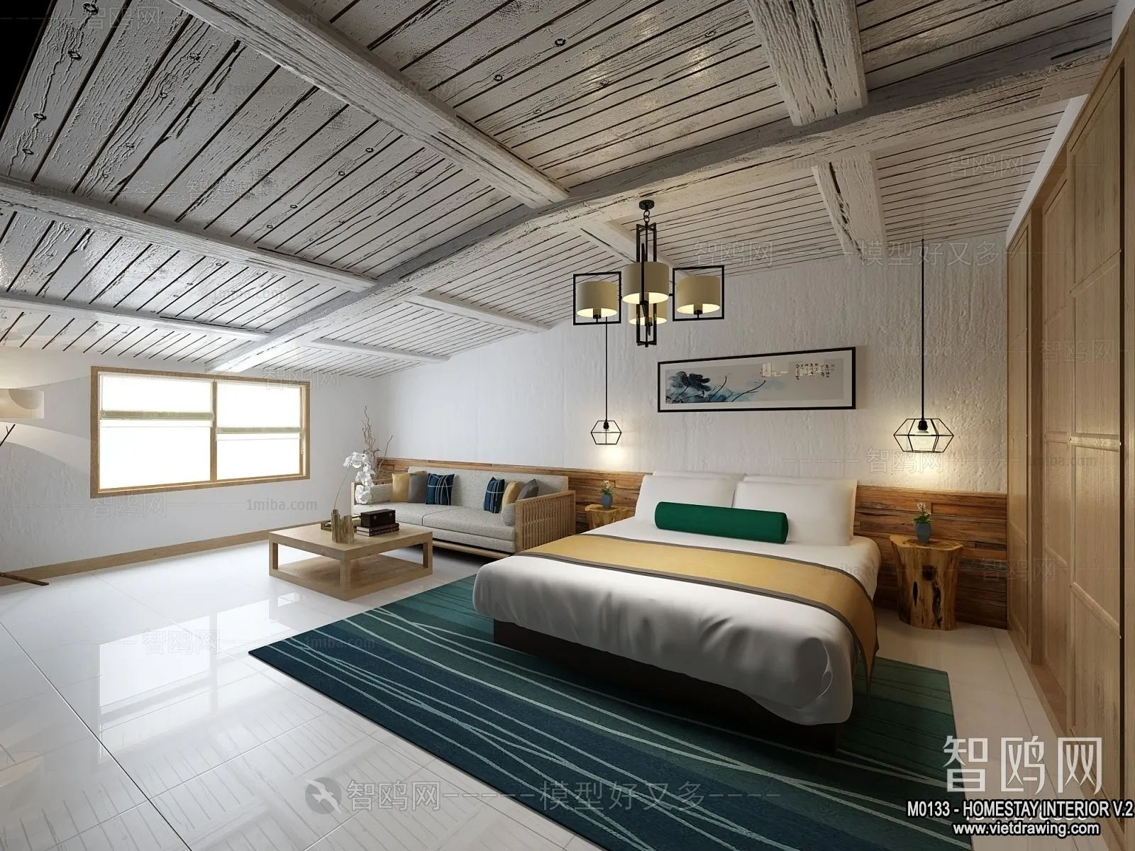 Homestay 3D Interior Scene - 3D Models - 230
