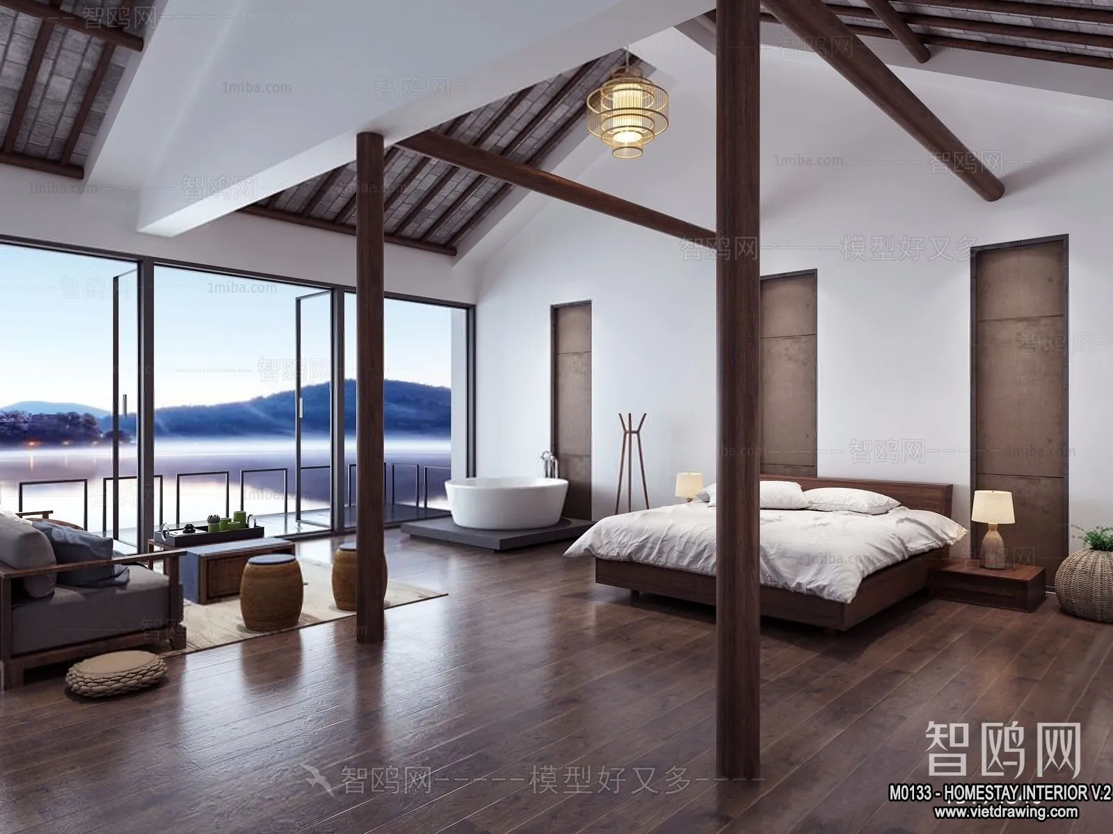 Homestay 3D Interior Scene - 3D Models - 232