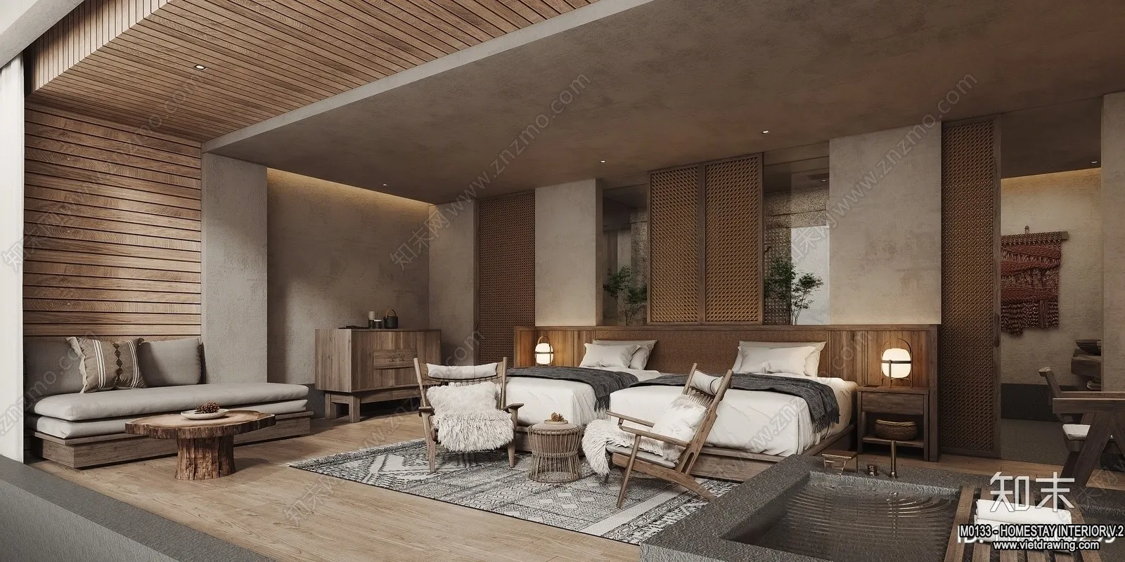 Homestay 3D Interior Scene - 3D Models - 237