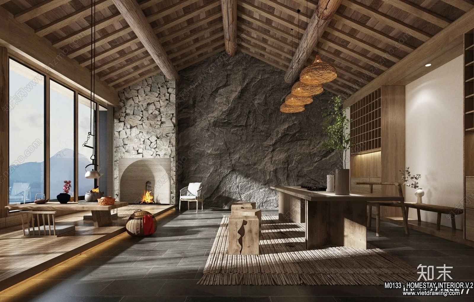 Homestay 3D Interior Scene - 3D Models - 240