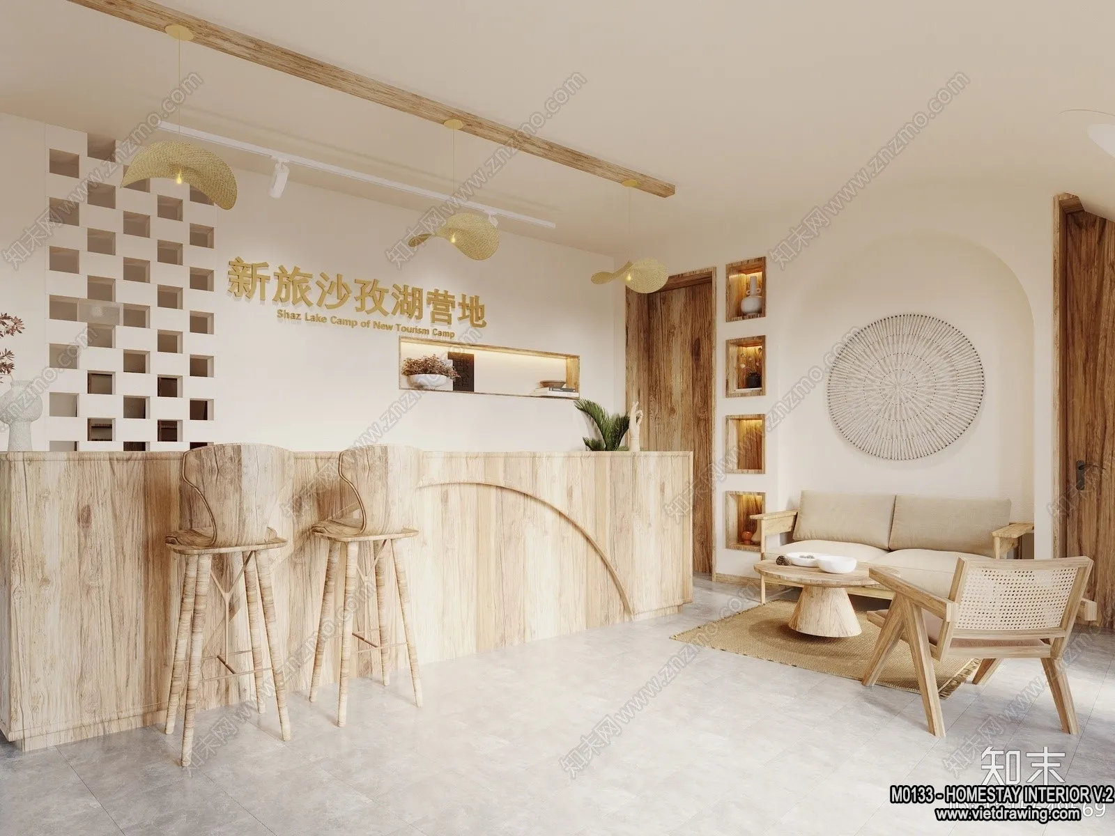 Homestay 3D Interior Scene - 3D Models - 245
