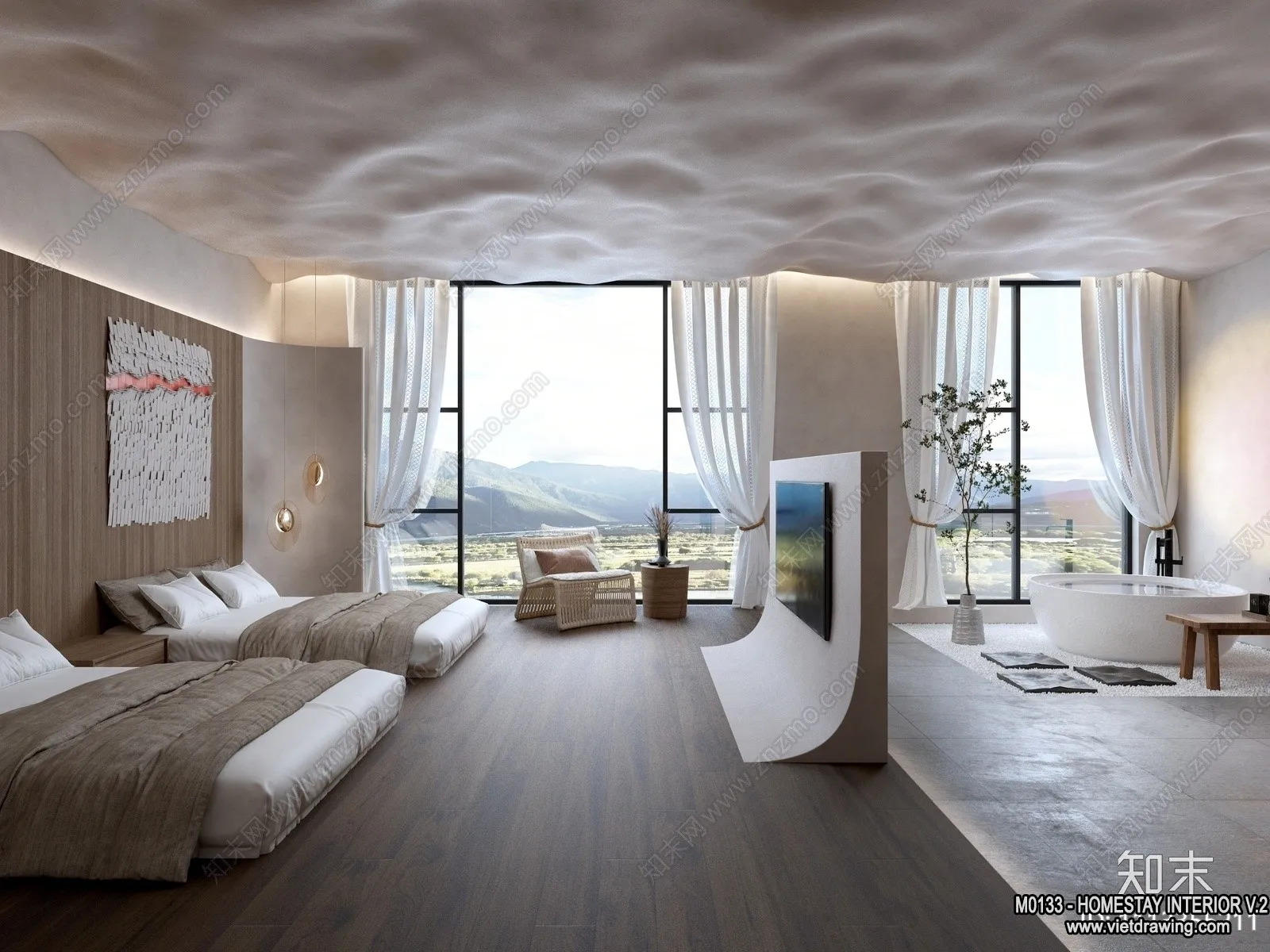 Homestay 3D Interior Scene - 3D Models - 249