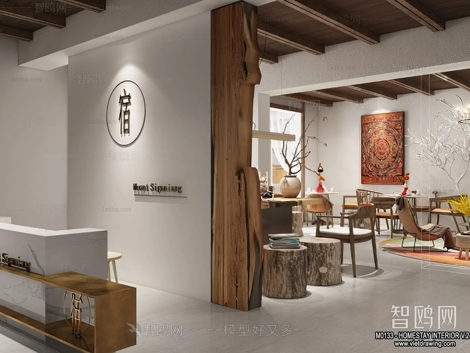 Homestay 3D Interior Scene - 3D Models - 254