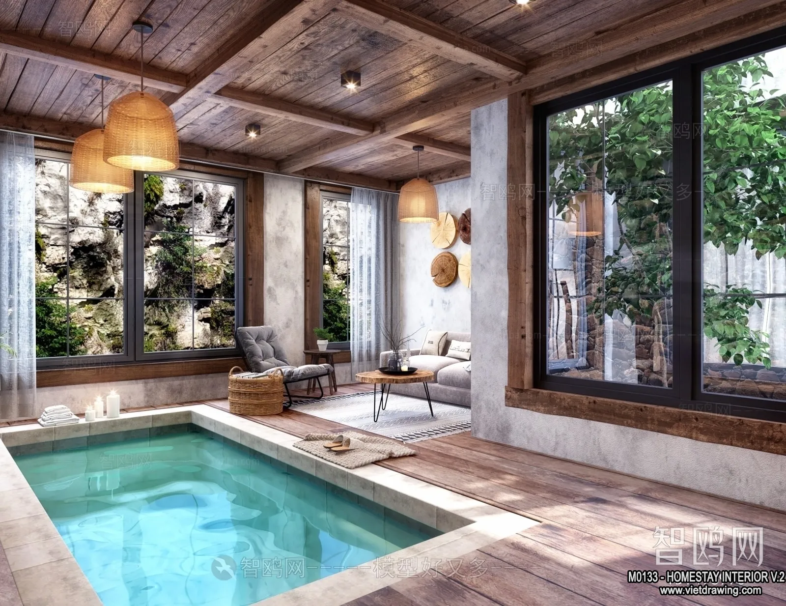 Homestay 3D Interior Scene - 3D Models - 255