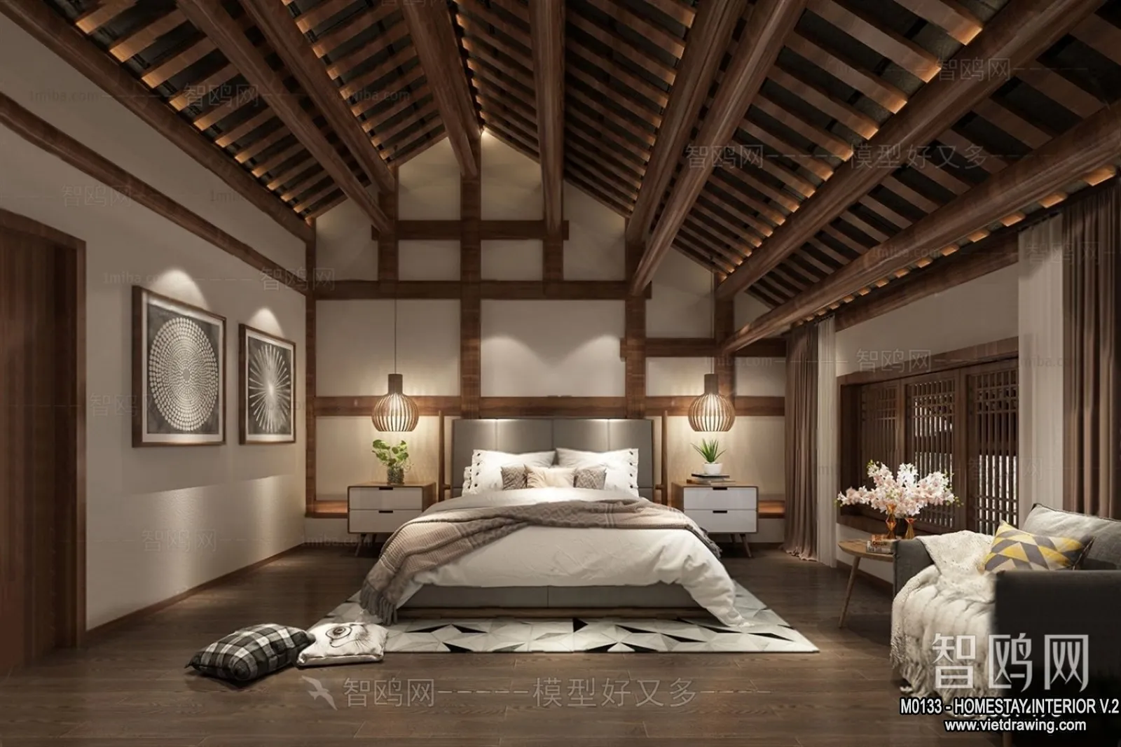Homestay 3D Interior Scene - 3D Models - 257