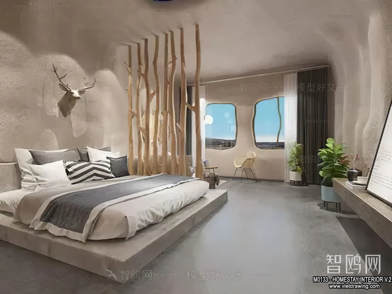 Homestay 3D Interior Scene - 3D Models - 259