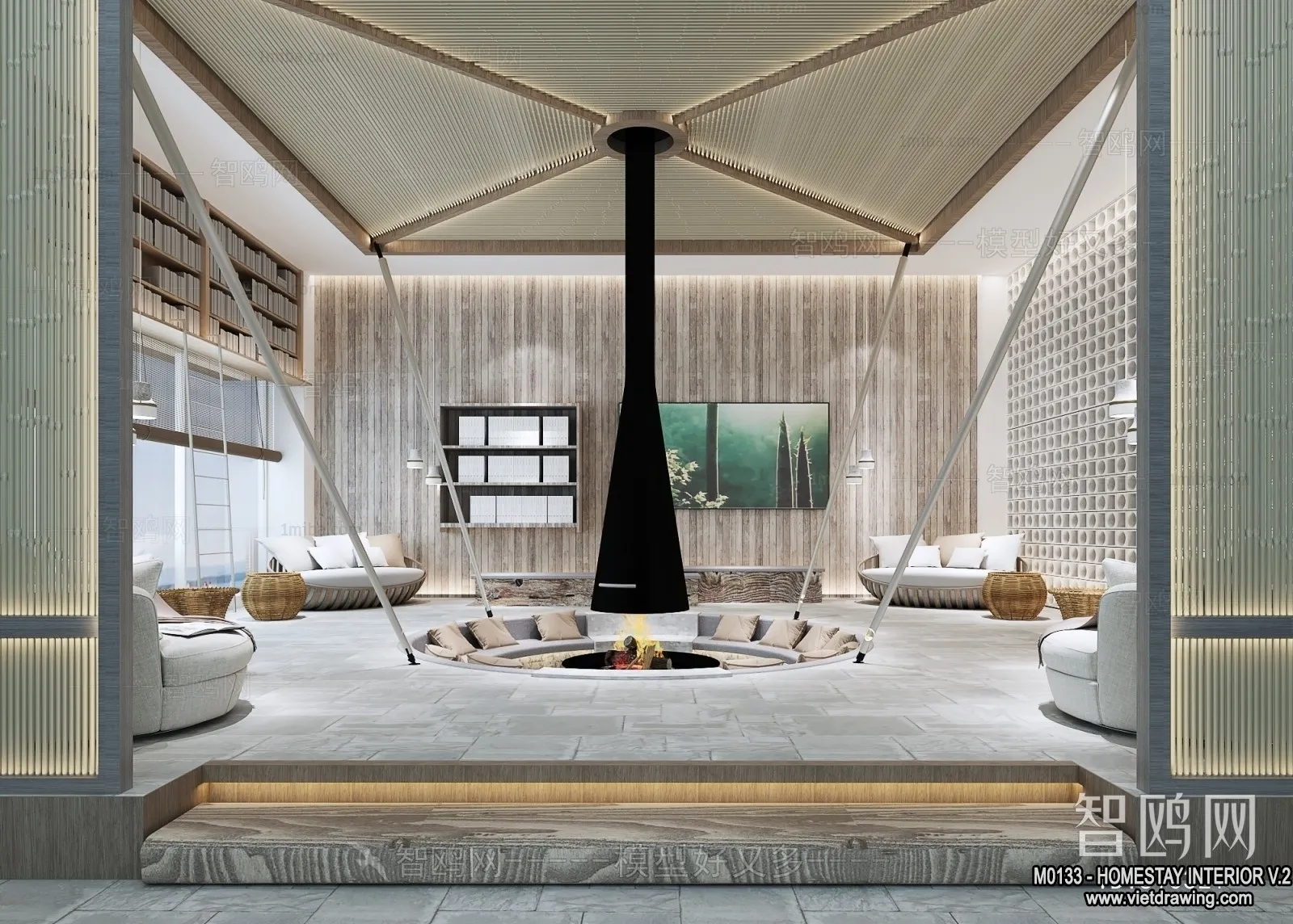 Homestay 3D Interior Scene - 3D Models - 260