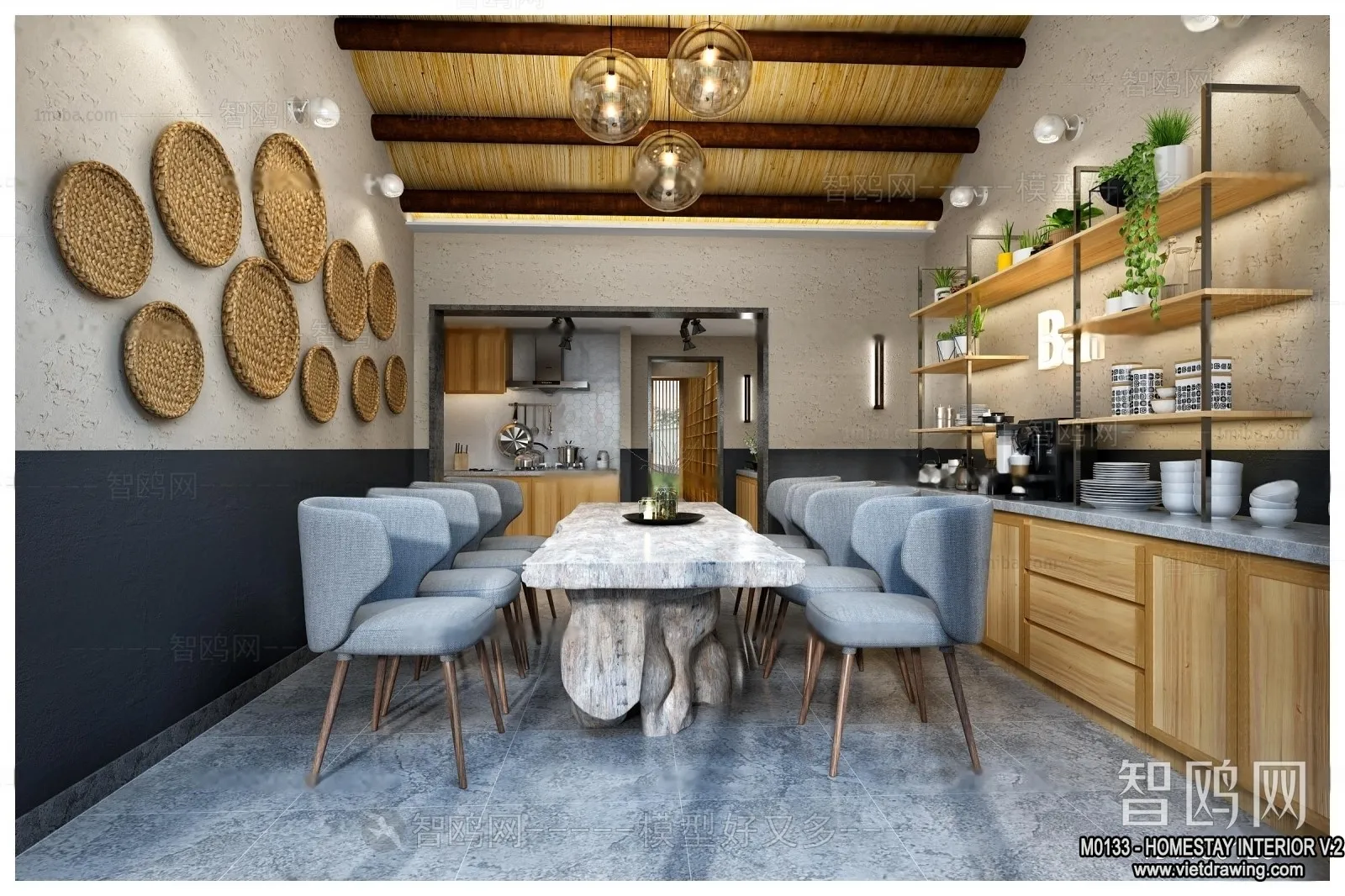 Homestay 3D Interior Scene - 3D Models - 262