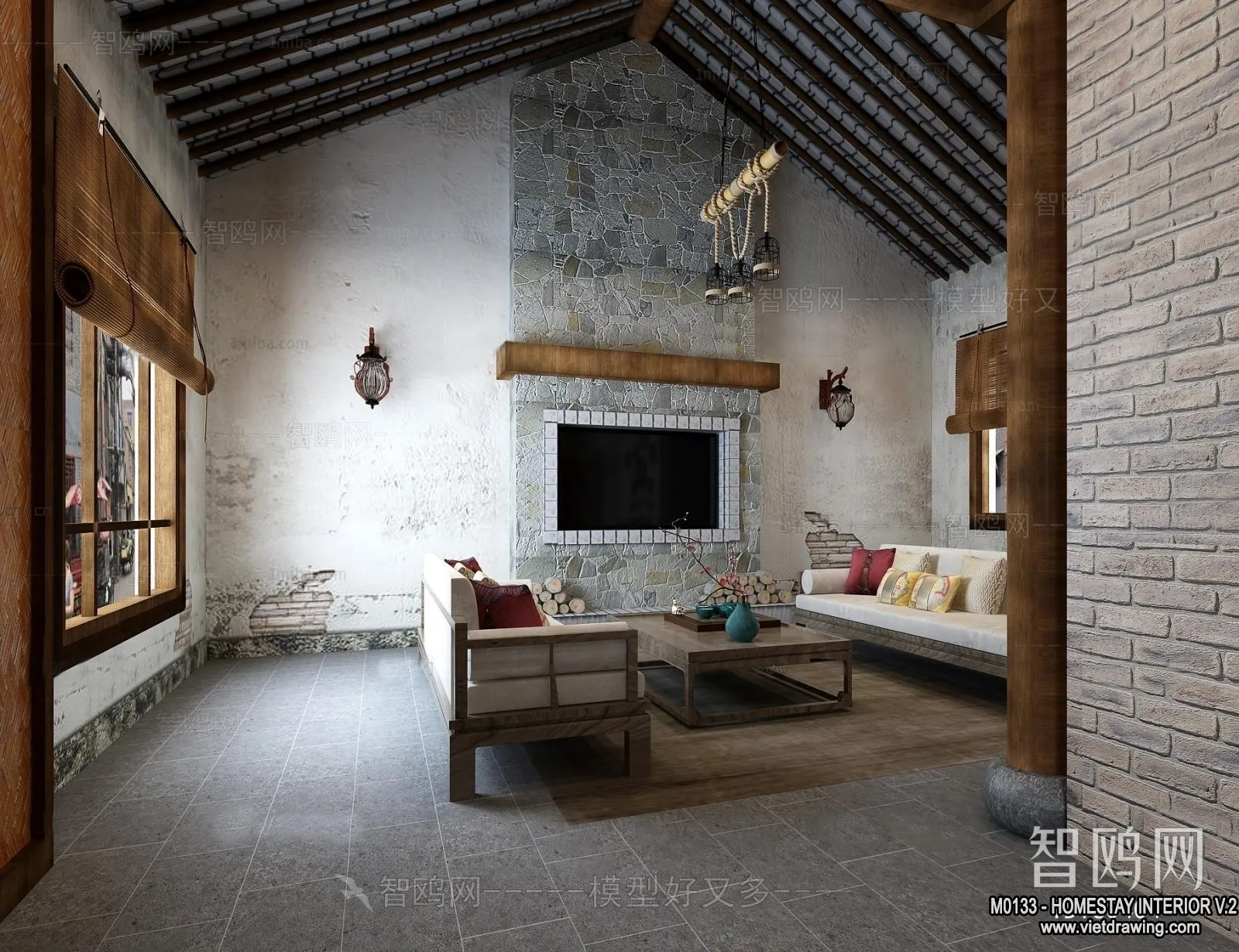 Homestay 3D Interior Scene - 3D Models - 264