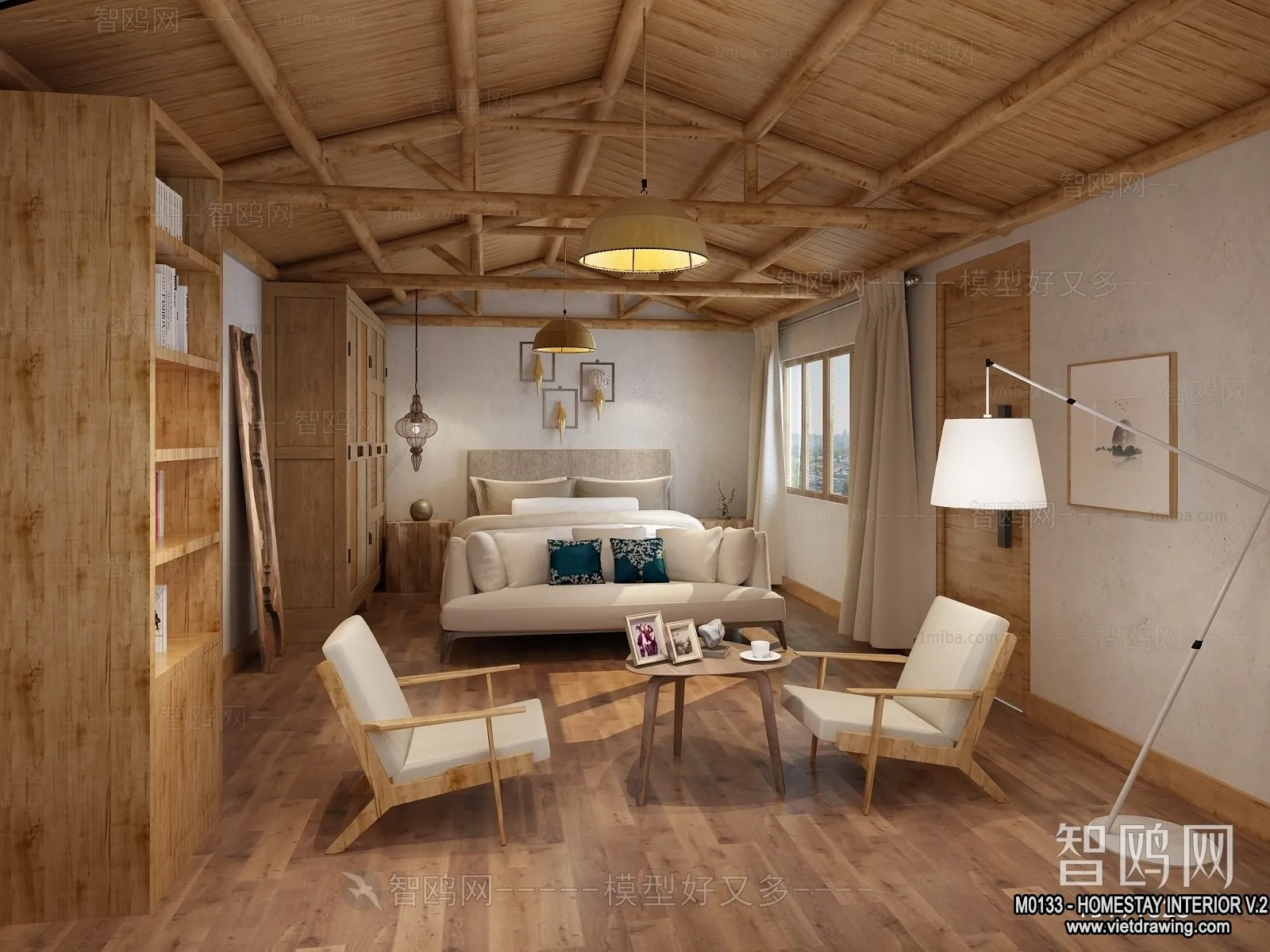 Homestay 3D Interior Scene - 3D Models - 274