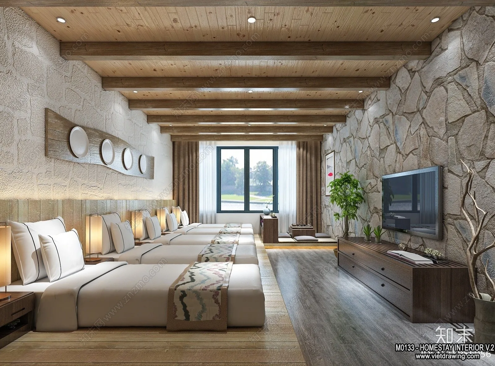 Homestay 3D Interior Scene - 3D Models - 280