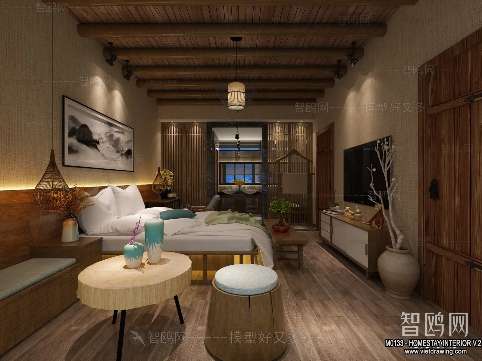 Homestay 3D Interior Scene - 3D Models - 281