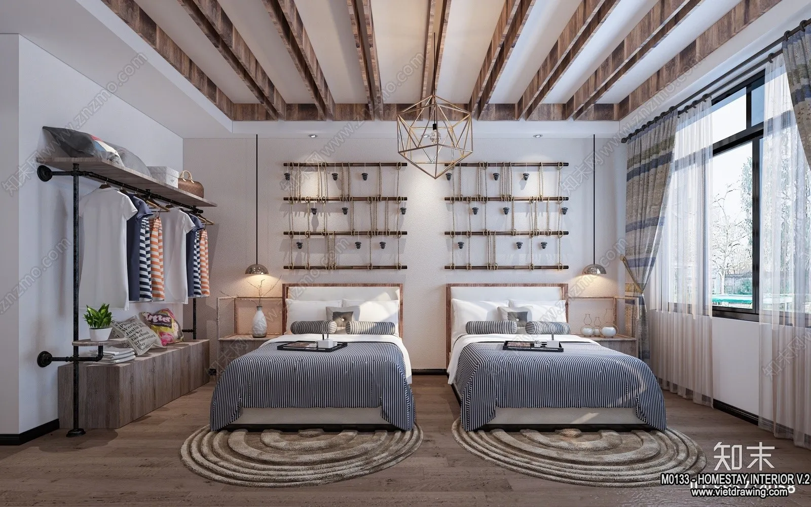 Homestay 3D Interior Scene - 3D Models - 286