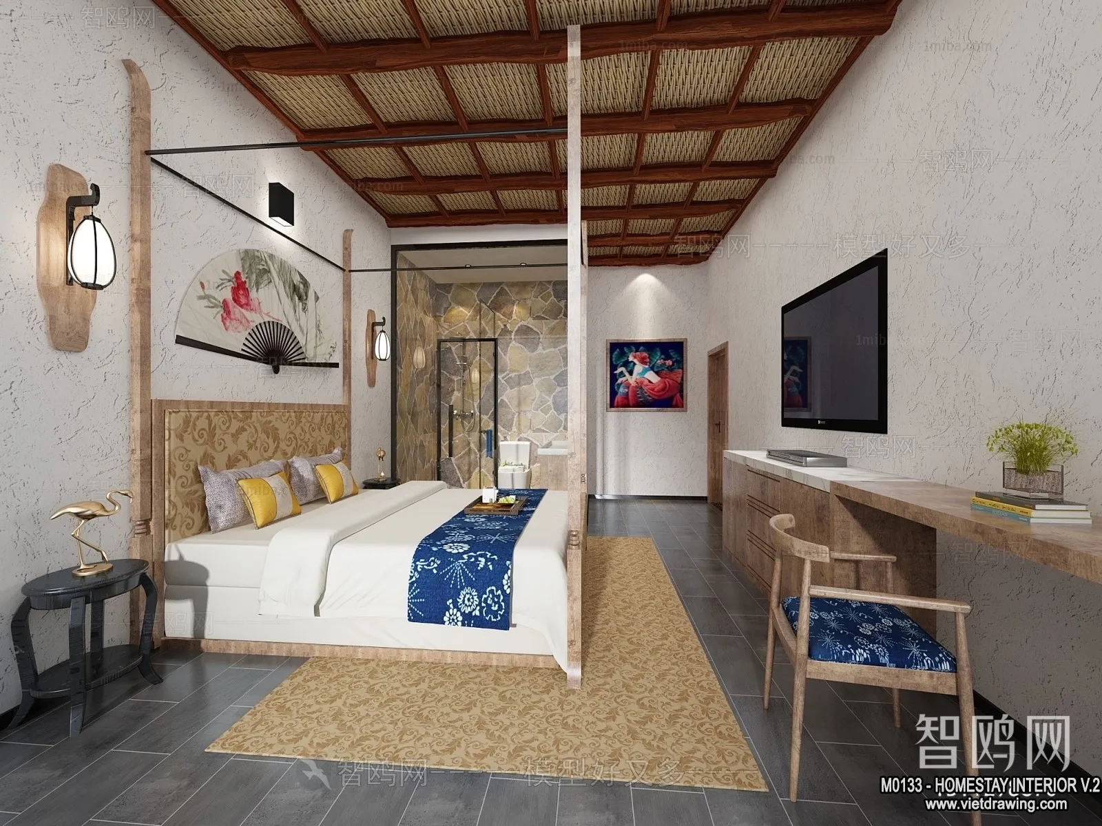 Homestay 3D Interior Scene - 3D Models - 289