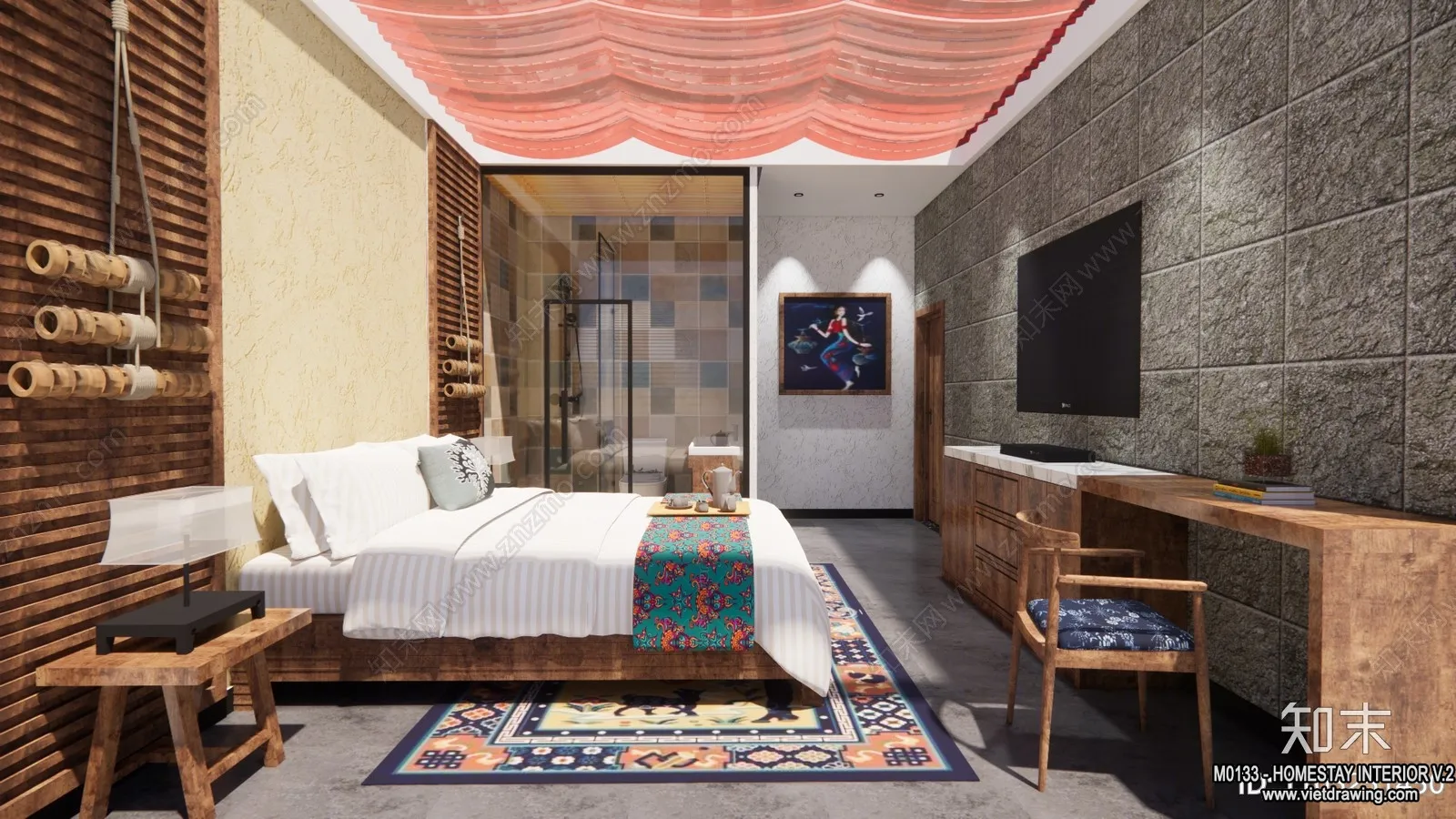 Homestay 3D Interior Scene - 3D Models - 290