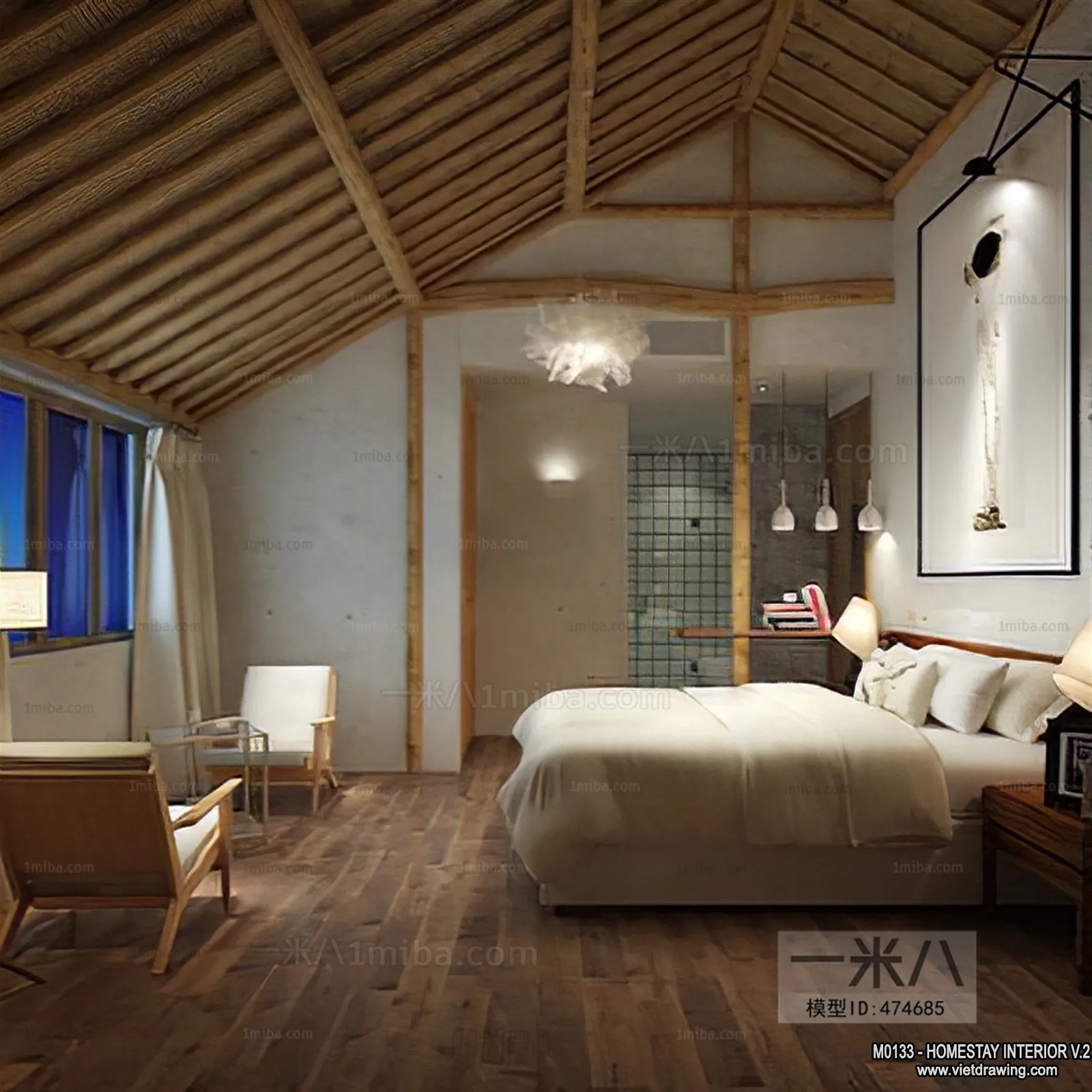 Homestay 3D Interior Scene - 3D Models - 295