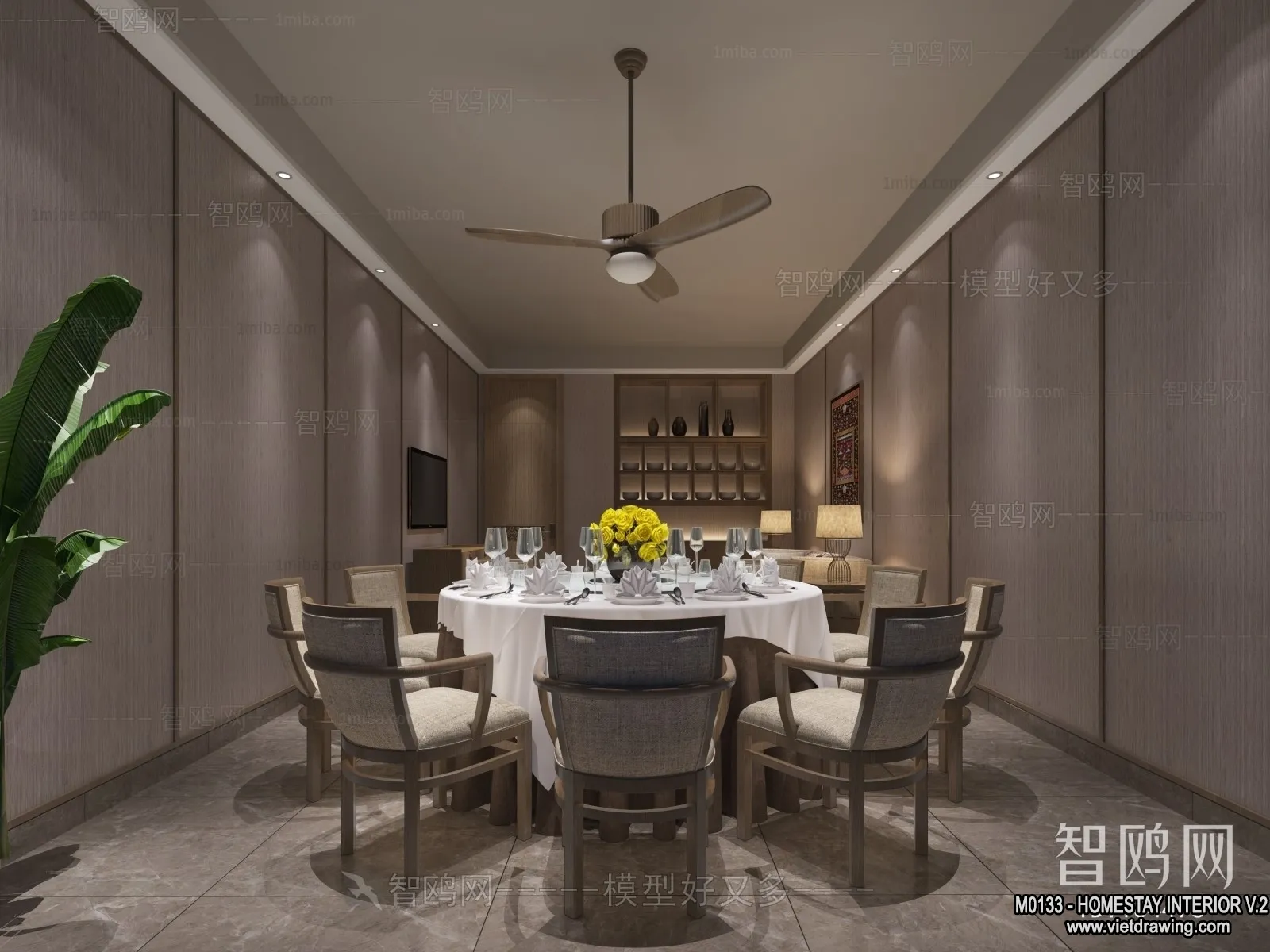 Homestay 3D Interior Scene - 3D Models - 298