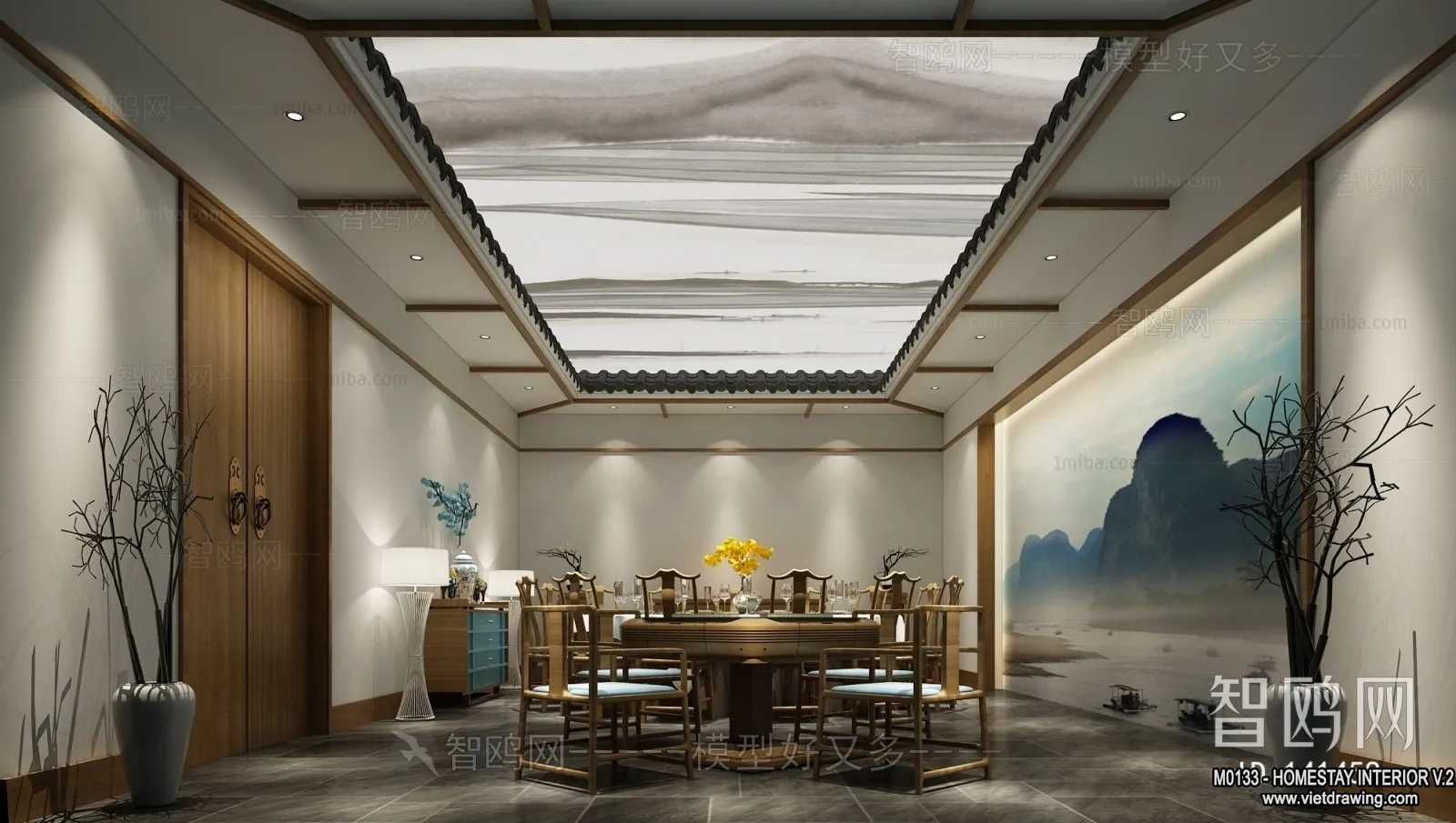 Homestay 3D Interior Scene - 3D Models - 299