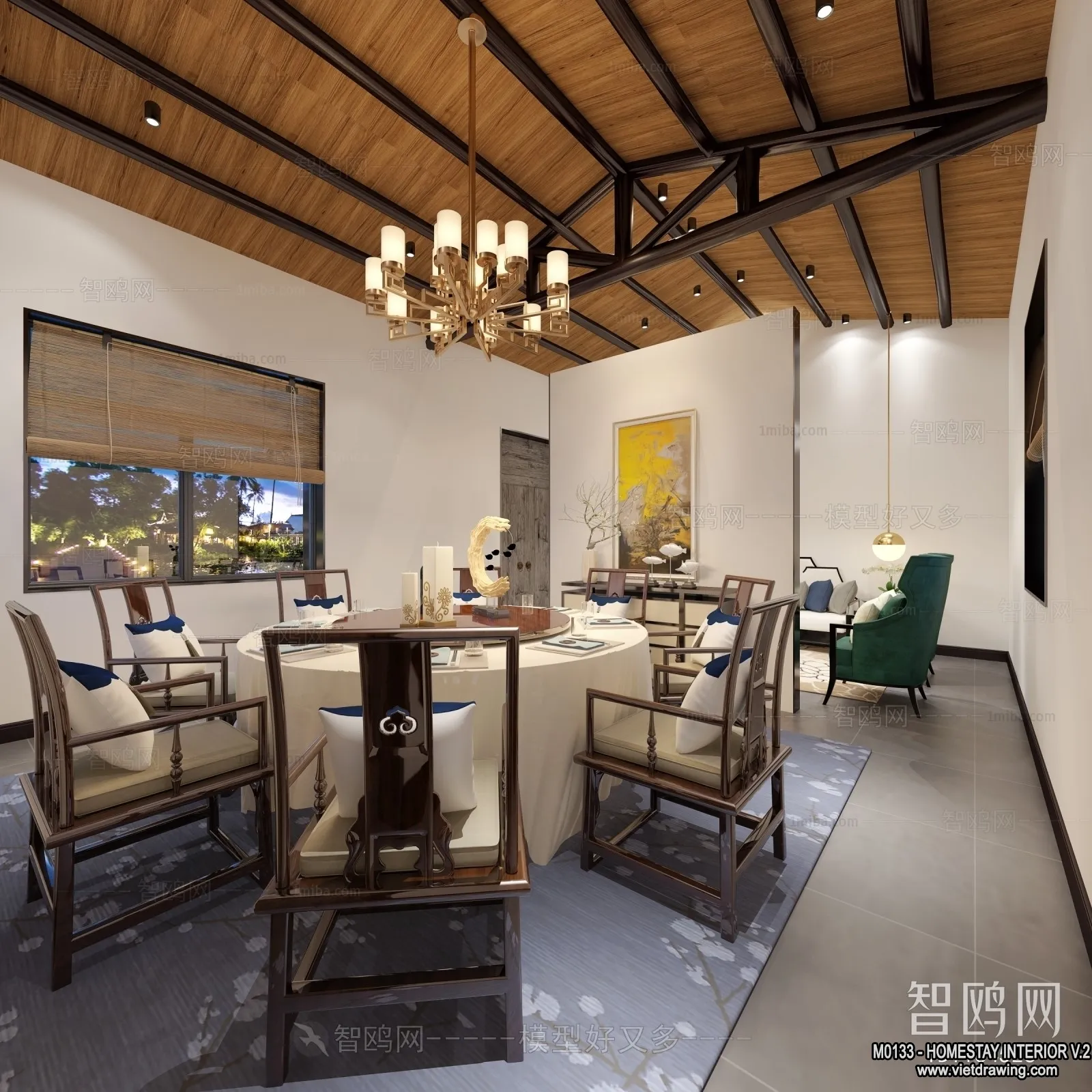 Homestay 3D Interior Scene - 3D Models - 300