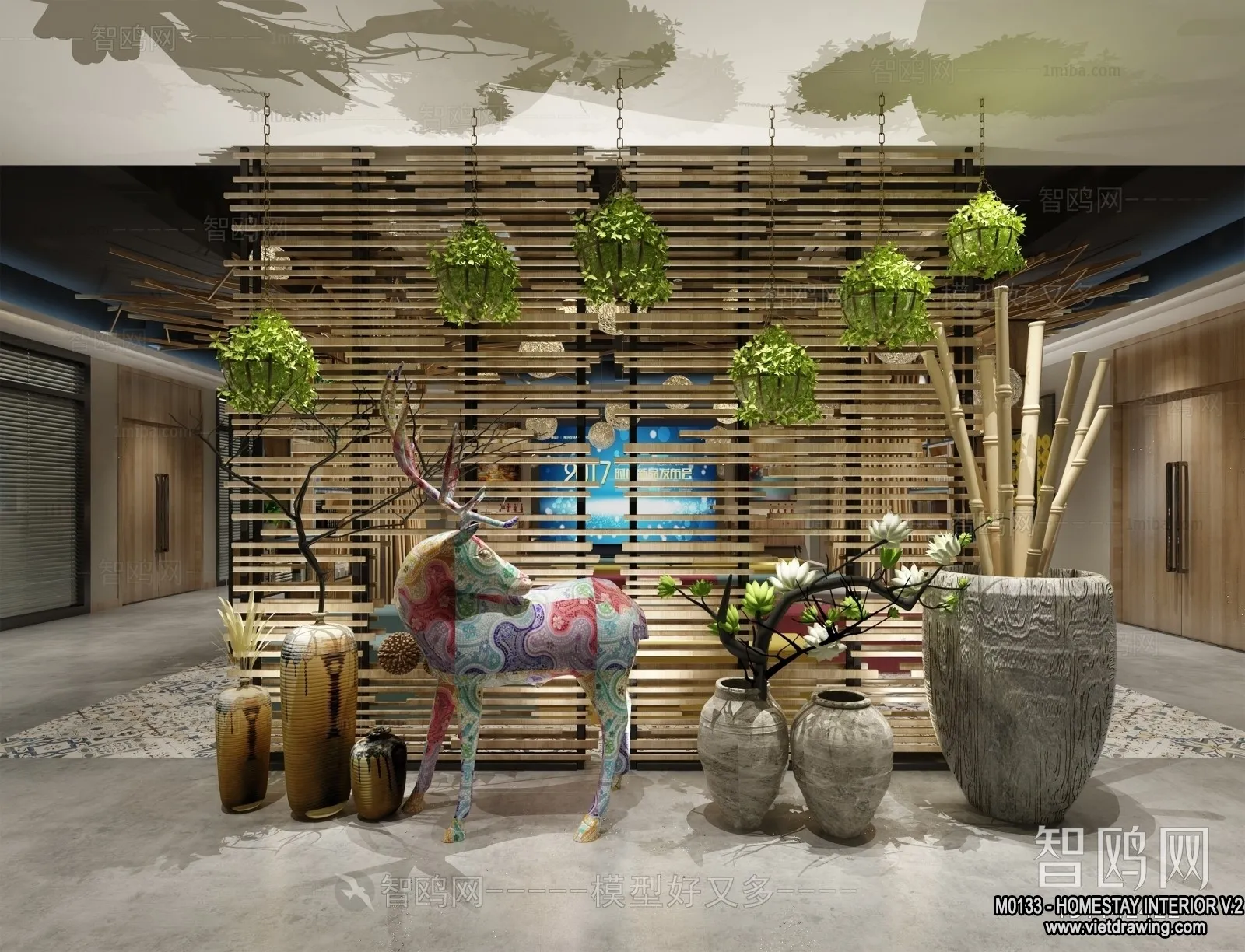 Homestay 3D Interior Scene - 3D Models - 303