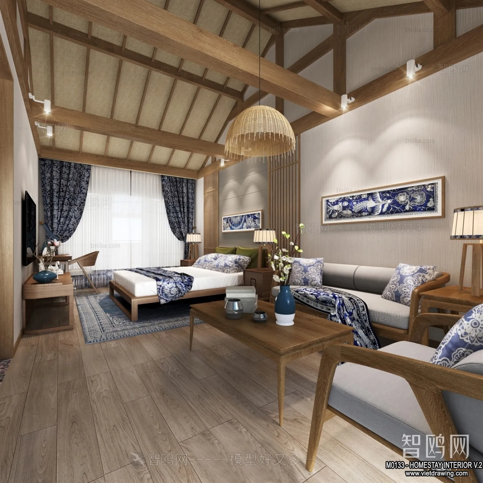 Homestay 3D Interior Scene - 3D Models - 304