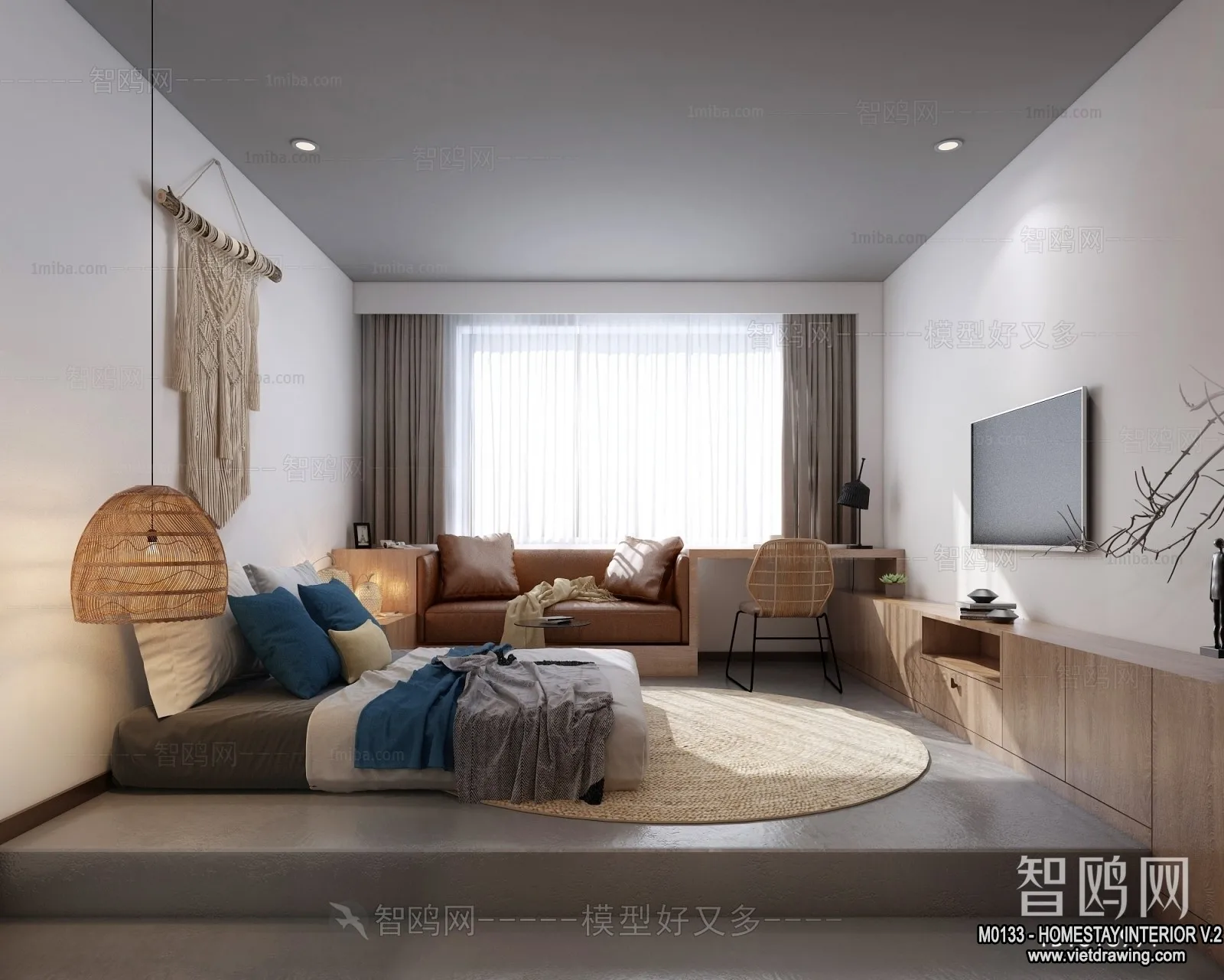 Homestay 3D Interior Scene - 3D Models - 305
