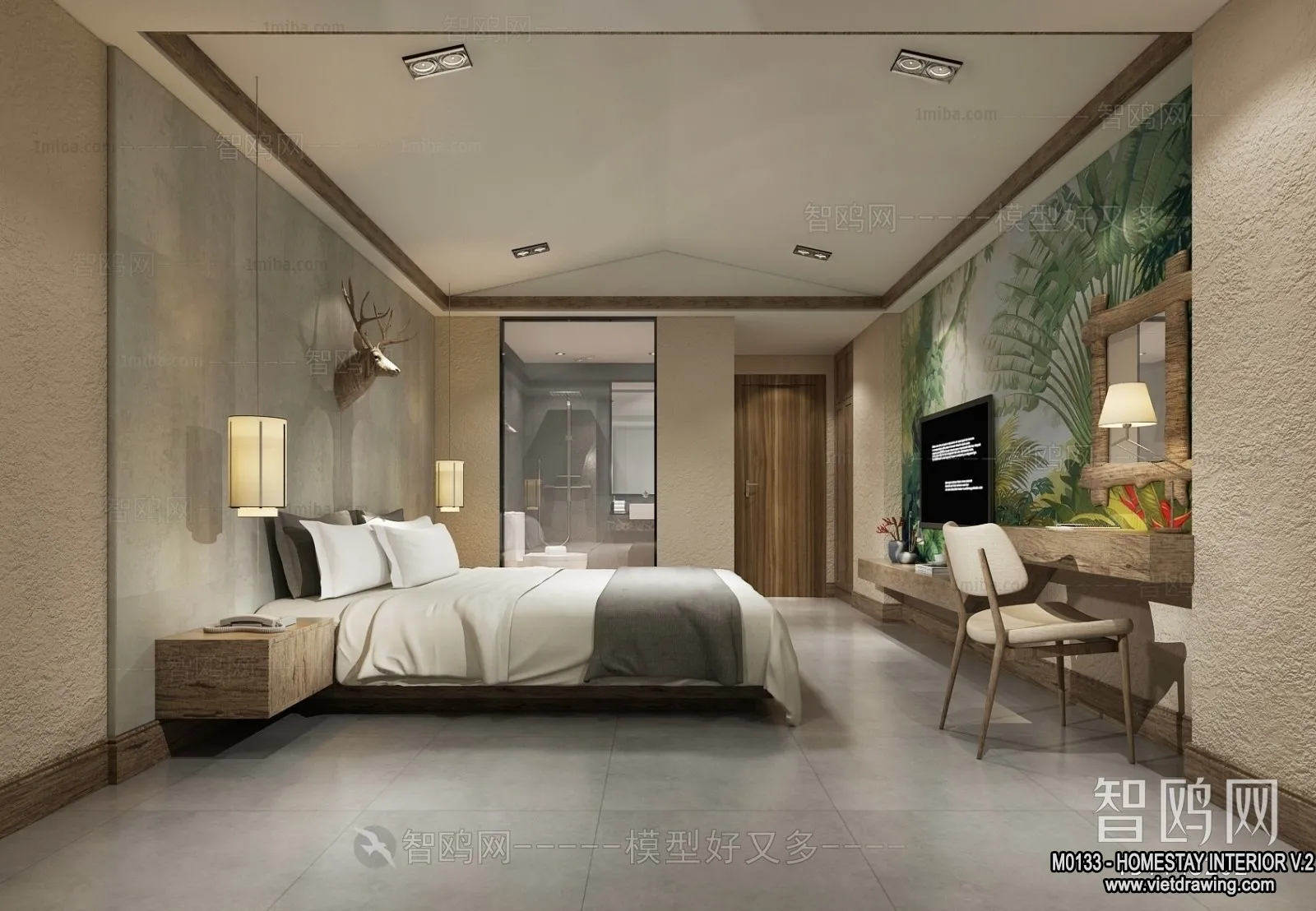 Homestay 3D Interior Scene - 3D Models - 307