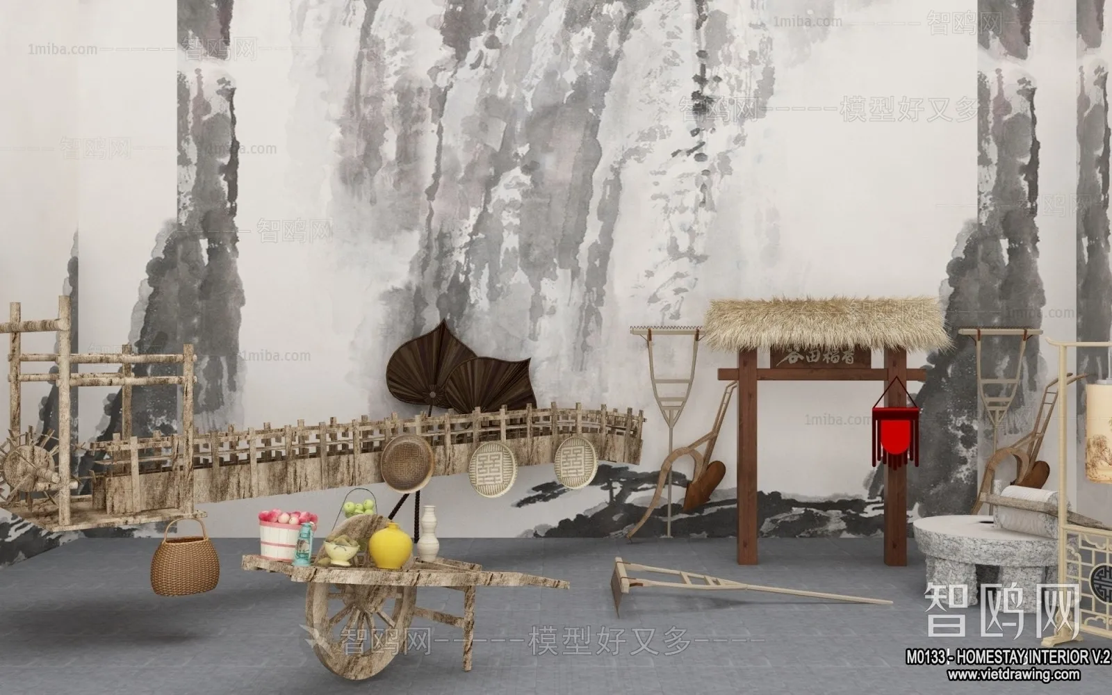 Homestay 3D Interior Scene - 3D Models - 308