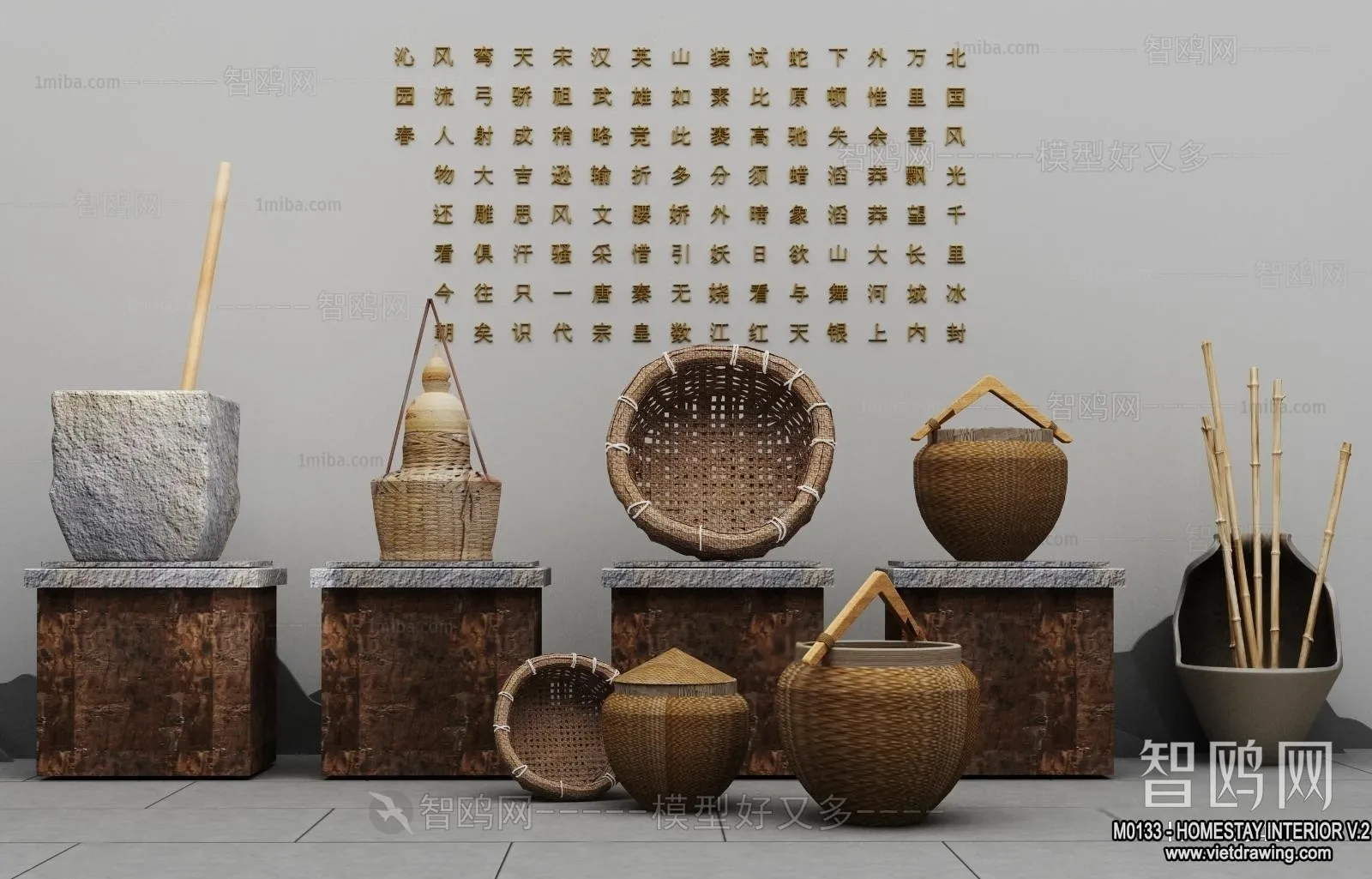 Homestay 3D Interior Scene - 3D Models - 309