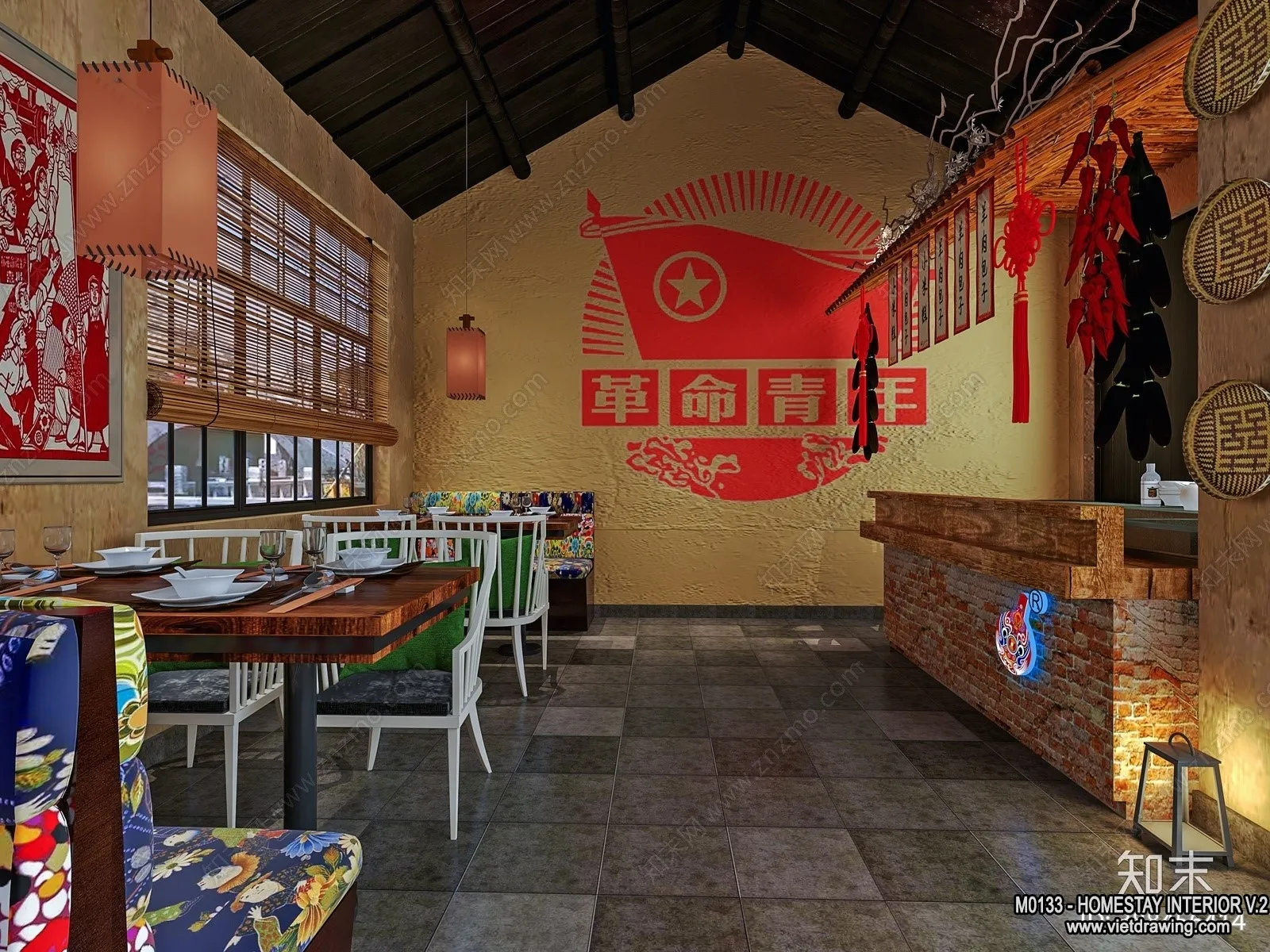 Homestay 3D Interior Scene - 3D Models - 313