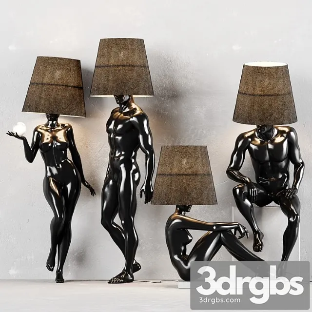 Hommer Human Lampshade Floor Lamp 3D Model Free