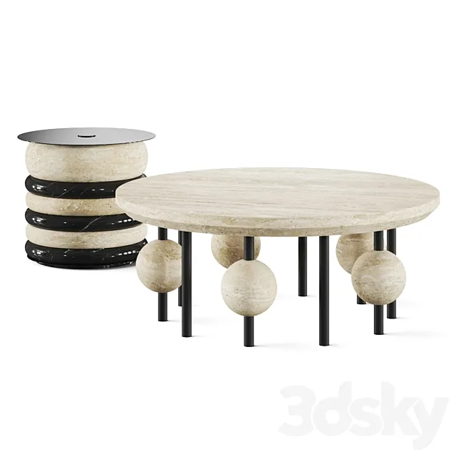 Hommes Harveycanne and Kosmos Coffee Tables 3DModel