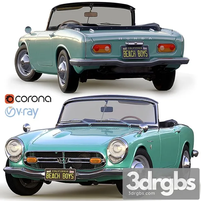 Honda S800 Cabriolet 66 3D Model Free