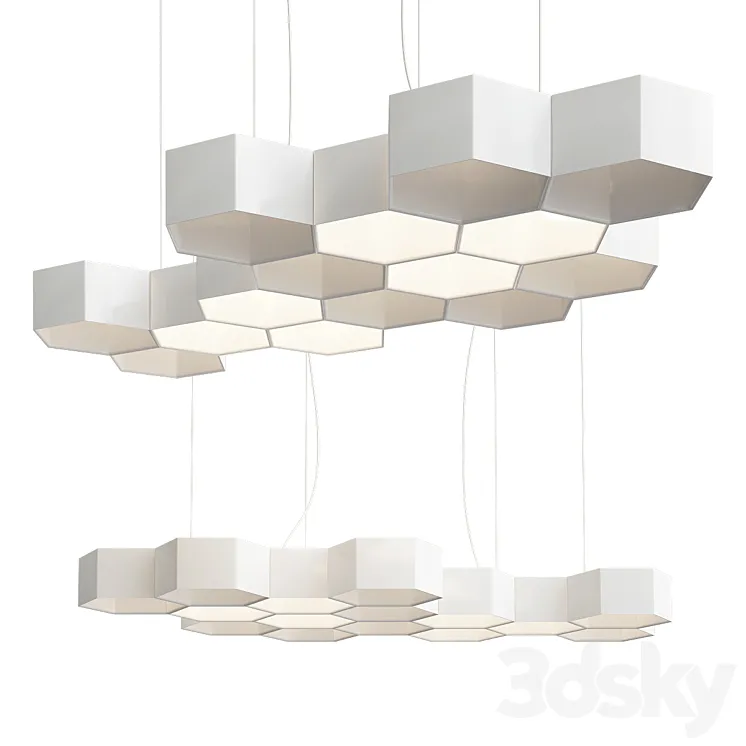 HONEYCOMB Chandelier 3D Model Free