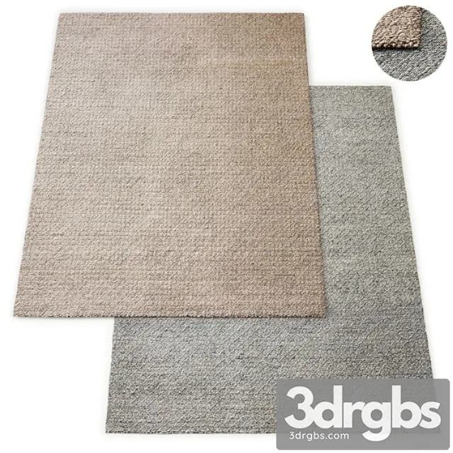Honeycomb handwoven wool flatweave rug rh collection 3D Model Free