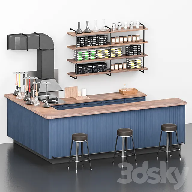 Hookah lounge bar counter 3D Model