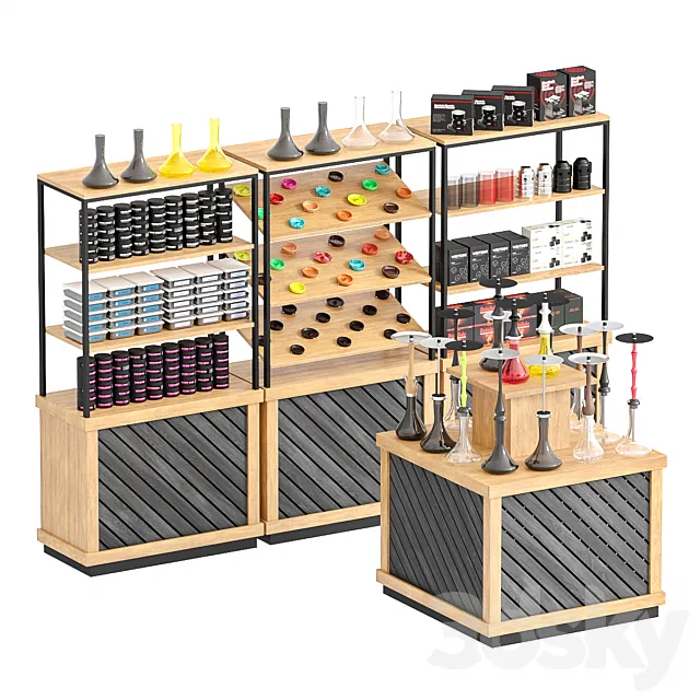 Hookah shop showcases 3D Model