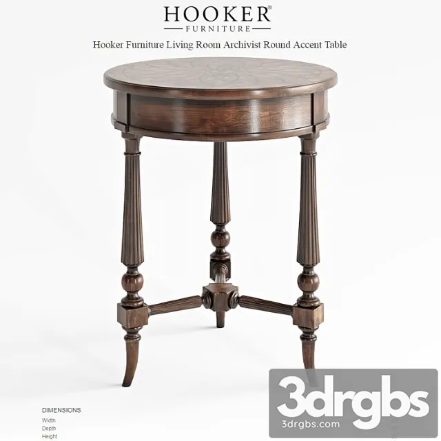Hooker furniture archivist 5447-50006 2 3D Model Free