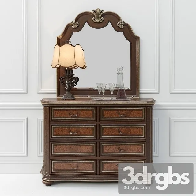Hooker Furniture Grand Palais Dresser   Mirror 3D Model Free
