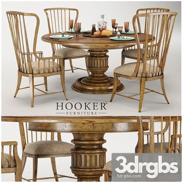 Hooker furniture grandover round single 2 3D Model Free