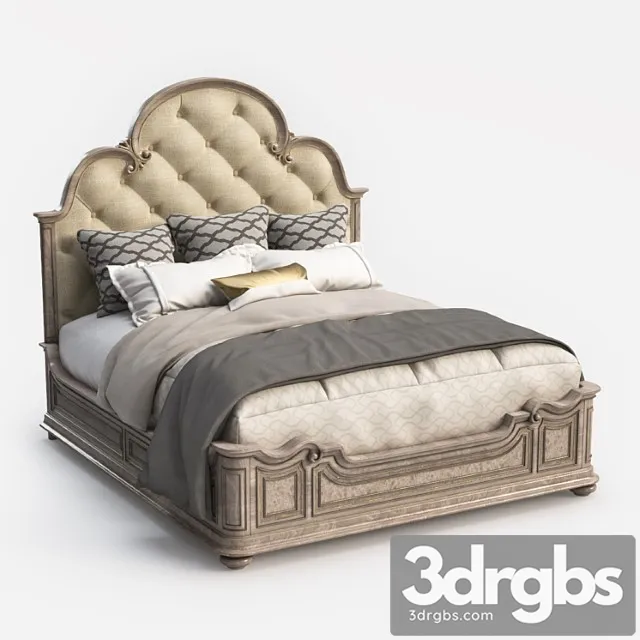 Hooker furniture king upholstered panel bed 2 3D Model Free