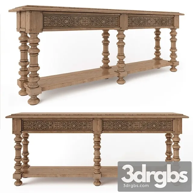 Hooker furniture living room bexar leg huntboard 2 3D Model Free