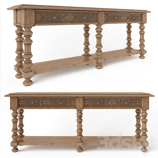 Hooker Furniture Living Room Bexar Leg Huntboard 3D Model