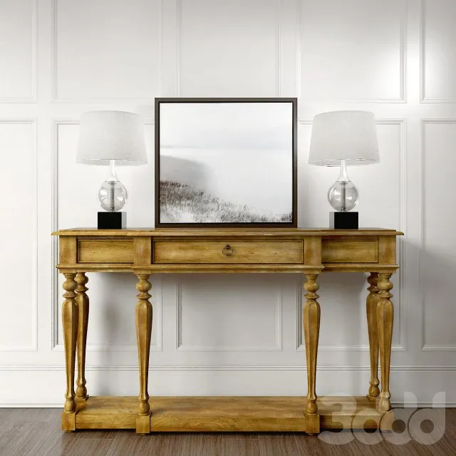 Hooker Furniture Living Room Tynecastle Console Table 3D Model