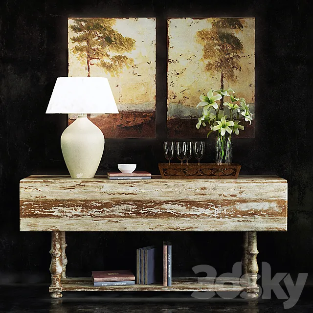 Hooker Furniture Living Room Wakefield Drop Leaf Table 3DModel