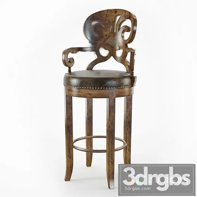 Hooker Furniture Mimosa Counter Stool 3D Model Free